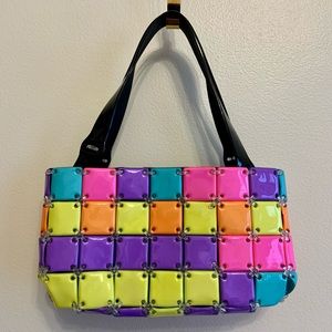 Neon block color purse